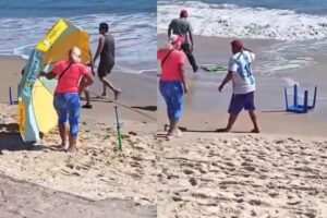 Disputa por faixa de areia gera confusão generalizada em praia do Norte da Ilha