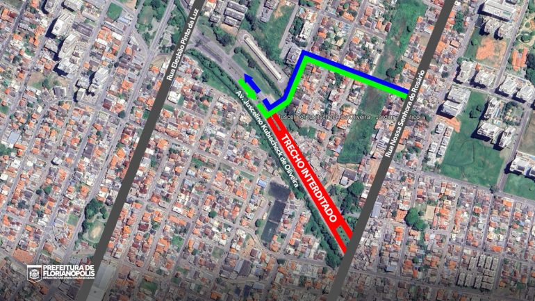 Trecho da PC3 será totalmente interditado por duas semanas a partir desta quarta-feira em Florianópolis