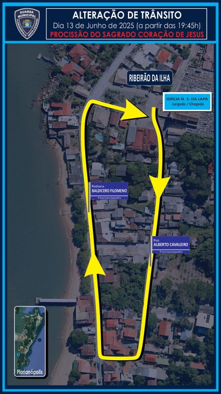 Procissões alteram o trânsito em Florianópolis nesta sexta; veja os mapas das interdições