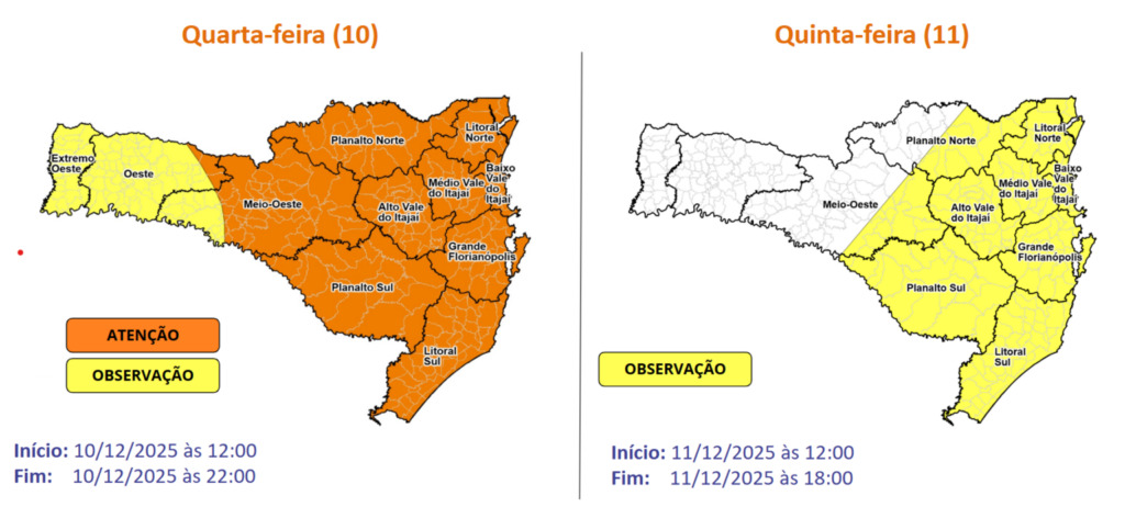 alerta laranja de ventos no estado