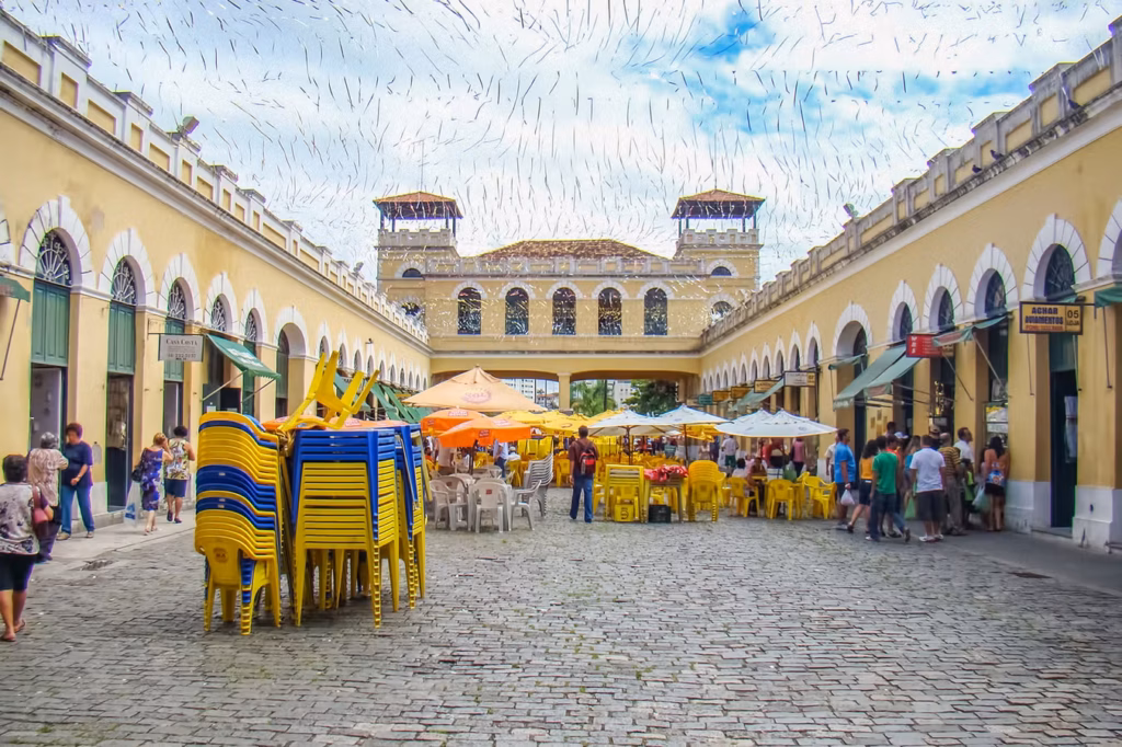 Centro de Florianópolis / mercado público / feriado