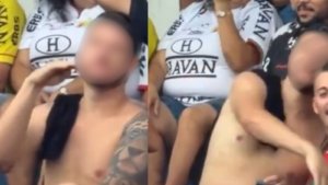 Torcedor do Brusque provoca com gesto de ‘avião caindo’ durante partida contra a Chapecoense