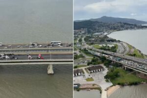 Grave acidente interdita ponte Colombo Salles, em Florianópolis