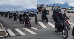 Motoboys protestam em Florianópolis por CNH grátis e queda no preço dos combustíveis