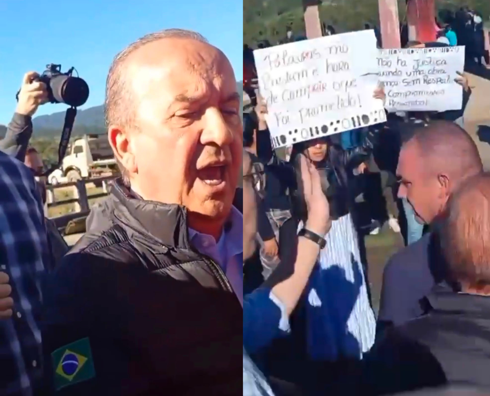 Jorginho Mello discute com indígenas, se irrita e xinga cacique de José Boiteux