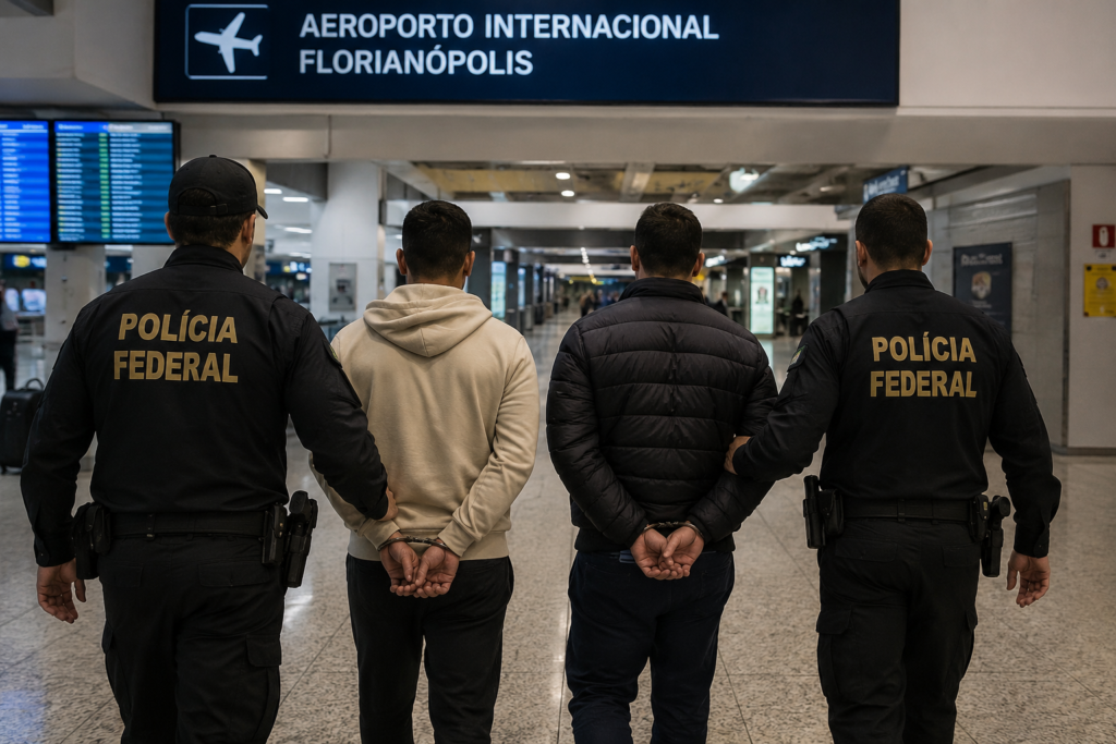 Foragidos extraditados chegam a Santa Catarina após capturas em Portugal