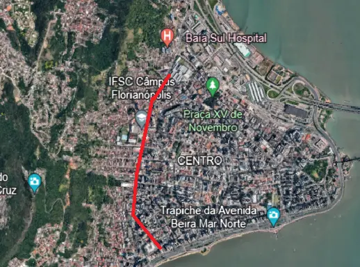 BRT de Florianópolis deve 'tirar' uma faixa da Avenida Mauro Ramos