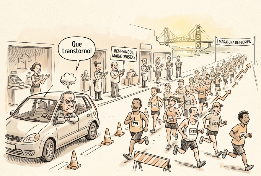 Ganhos econômicos da Maratona Internacional de Floripa vão muito além dos R$ 100 milhões movimentados pelos participantes