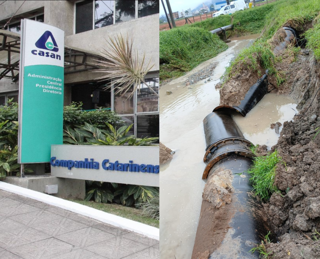 Adutora rompe novamente e distribuição de água na Grande Florianópolis continua interrompida