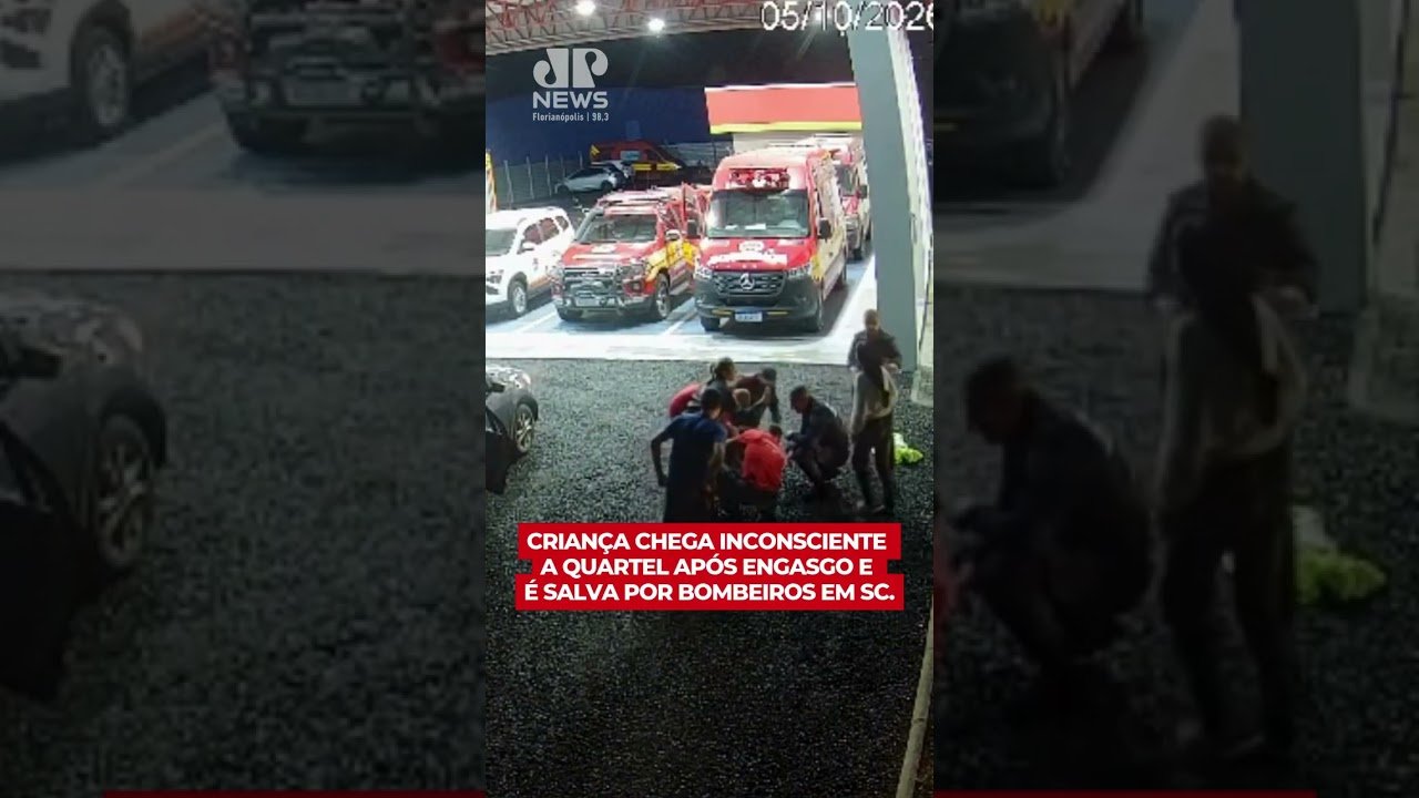 Outra manchete mais forte: Criança chega inconsciente a quartel após engasgo e é salva por bombeiros